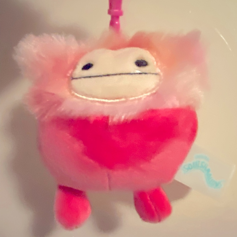 Squishmallows Caparinne 3.5” Clip Pink Bigfoot Squishmallow Keychain